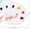 Paleta de plástico imitando porcelana, paleta de pintura infantil com estampa de flor de ameixa, vários diâmetros opcionais, atacado do fabricante