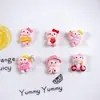 Dibujo Animado Lindo Ciclismo Miau Hecho a Mano DIY Pegamento de Crema Funda para Teléfono Rosa Pinza para el Pelo de Gato Pequeño Accesorios Accesorios de Resina