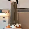 Pantalones de Felpa para Niñas Otoño e Invierno 2023 Nuevos Pantalones Gruesos de Pierna Ancha Estilo Vaquero para Niños Pantalones Rectos de Felpa de una Pieza para Niños Grandes
