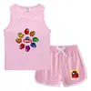 Chaleco de verano para niños 2023 pantalones cortos camiseta coreana casual absorbente de sudor dulce para niños pequeños y medianos conjunto de camiseta sin mangas