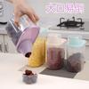 Bote de Plástico Sellado para Granos de Uso Doméstico Cubo para Arroz a Prueba de Humedad y Insectos Bote de Almacenamiento de Cocina con Taza Medidora Bote Transparente Escarchado