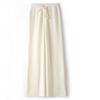 Calça de Lã Grossa Tricotada de Pernas Largas Outono/Inverno para Mulheres, Cintura Alta, Solta, Casual, Drapeada, Pantalona Reta Slim, Calça Estendida de Comprimento Total