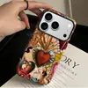 Funda Popular Europea y Americana con Forma de Corazón para Apple 15 Pro Max, Carcasa Dura, a Prueba de Golpes, Funda Película para iPhone 17, Estilo de Moda para iPhone 16