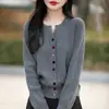 Elegante Chaqueta Cardigan de Punto Moda Reductora de Edad para Mujer Otoño Invierno Nuevo Chic de Alta Gama Hermoso Top A14624