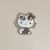 Nuevo Set de Dos Piezas Gato Kt Plateado Pasador para el Cabello Headdress Accesorios para Funda de Teléfono Móvil Parche Acrílico Decoración con Pegamento de Crema