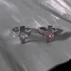 Brinco de Clipe Geométrico em Forma de Cruz Totalmente Cravejado de Diamantes, Estilo Coreano, Simples, Super Brilhante, Design de Nicho, Brincos Versáteis Minimalistas de Alta Qualidade para Mulheres, Tendência