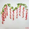 Tiras de Flores de Glicinia Artificiales Transfronterizas, Enredaderas Falsas de Glicinia, Decoración del Hogar, Muros de Plantas, Embellecimiento de Techos de Bodas, Plantas Verdes