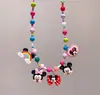 Collar Decorativo de Juguete de Dibujos Animados Lindo para Niñas Pequeñas, Joyería con Colgante de Cuentas de Colores, Accesorios de Princesa para Bebés