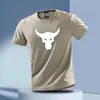 Comercio Exterior Verano Secado Rápido Seda de Hielo Transpirable Casual Cuello Redondo Camiseta Estampada para Hombre Tops de Manga Corta para Exteriores Fitness Running