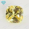 Huagang gem fertilizante quadrado ganso amarelo zircão pedra nua atacado travesseiro limão amarelo anel CZ pedra branca AAA