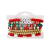 Pulsera de Pulsera de Arcilla Suave con Cuentas de Árbol de Navidad Transfronteriza Europea y Americana Set Navideño para Mujer Pulsera Versátil para Regalo de Fiesta