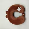 Almohada en Forma de U para Protección del Cuello con Bordado de Shiba Inu y Tiburón para Adultos y Estudiantes, Adecuada para Dormir, Almohada Cervical, Almohada de Viaje Portátil para Viajes Largos