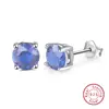 Accesorios Navideños Cuidadosamente Seleccionados, Modernos Aretes de Cumpleaños con los Doce Signos del Zodiaco en Plata con Montura de Cuatro Garras en Doce Colores