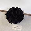 Elegante Presilha de Cabelo Flor Rosa Feminina Alto Padrão 2025 Novo Estilo Flor de Cabelo Presilha de Cabelo Cabeça Traseira Cabeça Redonda Presilha de Tubarão