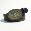 Cinturones vintage europeos y americanos repujados para hombre y mujer, cinturones de cuero estilo vaquero occidental, cinturones personalizados de moda estilo punk hip-hop bohemio