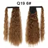 Al por mayor transfronterizo Europa pegatina mágica permanente de maíz peluca de cola de caballo cabello largo rizado esponjoso para mujer extensiones de cabello de onda de agua cola de caballo