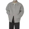 Chaqueta Coreana de Doble Cremallera Nueva para Hombre de Primavera y Otoño, Top de Pareja Estilo Universitario, Sudadera Versátil Estilo Hong Kong, Chaqueta de Moda