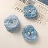 Luz de Início de Primavera Luxo Leve Malha de Seda Brilhante Borda Queimada Camélia de Pérola Brincos Artesanais DIY Nicho Acessórios para Brincos Acessórios