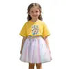 Conjunto de Falda de Malla Abullonada para Niñas K-Pop Demon Slayer Transfronterizo Moda de Primavera y Otoño Estilo Princesa Conjunto de Dos Piezas Moderno