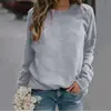 Sudadera de Cuello Redondo y Manga Larga, Estilo Otoño e Invierno, Corte Holgado, Top Básico Casual y de Moda