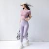 Roupa de Yoga Elástica para Fitness Gola Redonda Manga Curta Respirável Emagrecedora Pilates Corrida Top Secagem Rápida Camiseta Esportiva Verão Fina