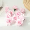 Rosa de Amazon Cabeza de Flor Pequeña DIY Haciendo Pequeños Accesorios Flores Artificiales Tela de Seda de Simulación Cabeza de Flor Accesorios de Fotografía