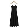 Vestido de Tirantes Ajustado Sexy Cruzado para Chicas Calientes, Vestido de Verano para Mujer Estilo Europeo y Americano Color Sólido Elástico con Abertura Trasera en la Cadera Largo