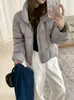 2026 Inverno Estilo Coreano Simples Versátil Gola Alta Patchwork Jaqueta Puffer de Penas Feminina Roupa Externa Curta Casual