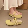 Sandalias de verano nuevas para mujer 2026 con plataforma interior, suela gruesa, punta cerrada, sin cordones, para uso exterior, zapatos tejidos de dos vías estilo Birkenstock