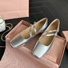 Sapatos de Salto Baixo Quadrados com Boca Rasa Estilo Chanel para Mulheres 2026, Vermelhos, com uma Tira Única, Salto Baixo Robusto, Adequados para Combinar com Vestidos, Sapatos Mary Jane