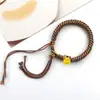 Pulseira Estilo Xizang com Mantra de Seis Palavras, Fio Vermelho, Fio de Algodão Torcido à Mão, Sino, Corda de Pendurar Thangka Tecida à Mão Estilo Xizang para Homens e Mulheres