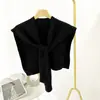 Xale Pequeno de Tricô Xale de Lã Estilo Top Feminino Versátil Gola Falsa Capa Lenço Externo Capa Lenço de Uso Duplo