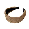 Diadema plisada de estilo coreano con ala ancha, diadema de copa alta, accesorio para el cabello simple y moderno, diadema para cubrir la línea del cabello, accesorio para la cabeza para lavarse la cara, diadema para mujer