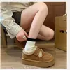Botas de nieve populares de suela gruesa para mujer, forradas de vellón y engrosadas, nuevos zapatos de invierno cálidos 2026, estilo Birkenstock, zapatos de algodón esponjoso
