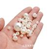 Accesorios de joyería DIY, perlas de gran agujero blanco cremoso, hechas a mano, cadena para teléfono móvil, pulsera, cuentas sueltas, venta al por mayor