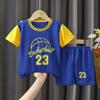 Roupa de Basquete Infantil Conjunto Meninos Esportes Secagem Rápida Roupa Verão Sem Mangas Conjunto de Duas Peças Camiseta Regata Shorts