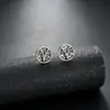 Pendientes de Racimo Completamente Diamantados de Nuevo Estilo Transfronterizos para Hombres, Modernos y Versátiles, Pendientes de Flor de Iris de Alta Gama en Forma de Cruz para Mujeres