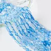 Cuentas redondas de aguamarina, semiacabadas, cuentas sueltas de cristal azul transparente como el hielo, ágata azul, cuentas para pulsera DIY, venta al por mayor desde el fabricante