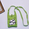2024 Bolsa de Mão Mini de Tricô Guofeng Panda Bolsa de Celular Fashion Guofeng Bolsa de Ombro Bolsa Casual Versátil