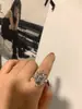 Anel Cruzado Aberto de Design de Nicho Ins Estilo Coreano para Mulheres, Anel Simples Versátil para Dedo Indicador da Moda