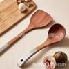 Mango de Plata Ébano Espátula Doméstica Antiadherente Especial Espátula de Madera Cuchara de Madera Juego de Utensilios de Cocina Espátula
