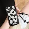 Iphone14 Corazón Negro Anti-Caída Carcasa Blanda Protectora Flor Apple 13 15 16 Funda para Teléfono Móvil