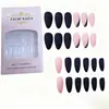Europeu e Americano Transfronteiriço Mais Vendido Kit com 24 Unhas Postiças para Manicure Simples e Fashion Preto Fosco Linha Glitter Unhas Postiças Atacado