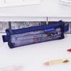 Estojo de Lápis de Malha Triângulo Mini Vintage Exame de Estudante Transparente Malha Lápis Bolsa de Papelaria Nylon Malha Bolsa de Papelaria