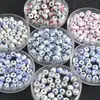 Jingdezhen Pulseira de Contas Cerâmicas com Decalque Acessórios para Roupas Contas Redondas Azuis e Brancas de 6mm Contas Soltas Joias Artesanais DIY