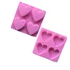 Blues Wholesale Molde de Silicona para Pastel Forma de Corazón de Amor para 4 Amantes Molde de Chocolate diy Molde para Jabón Artesanal de Muestra