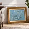 Moldura Dourada Retrô Campo de Pessegueiros em Flor de Van Gogh Céu Estrelado Estilo Pintura a Óleo Sala de Estar Entrada Pintura de Parede Emoldurada Pintura Decorativa Personalizado