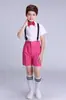 Macacão com Alça Infantil Roupa de Performance para Menino Vestido de Apresentador Roupa de Coral Fantasia de Performance Infantil