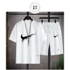 Camiseta de Manga Corta Waffle Transfronteriza para Hombre, Conjunto de Dos Piezas de Verano de Marca de Moda Atuendo Deportivo Casual para Adolescentes y Estudiantes