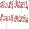 Tarjeta de felicitación de cumpleaños digital en inglés transfronteriza con decoración de pastel de oro rosa.